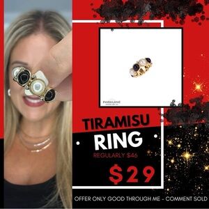 Park Lane *Retired* BNIB Tiramisu Ring - Gold, Black, and White